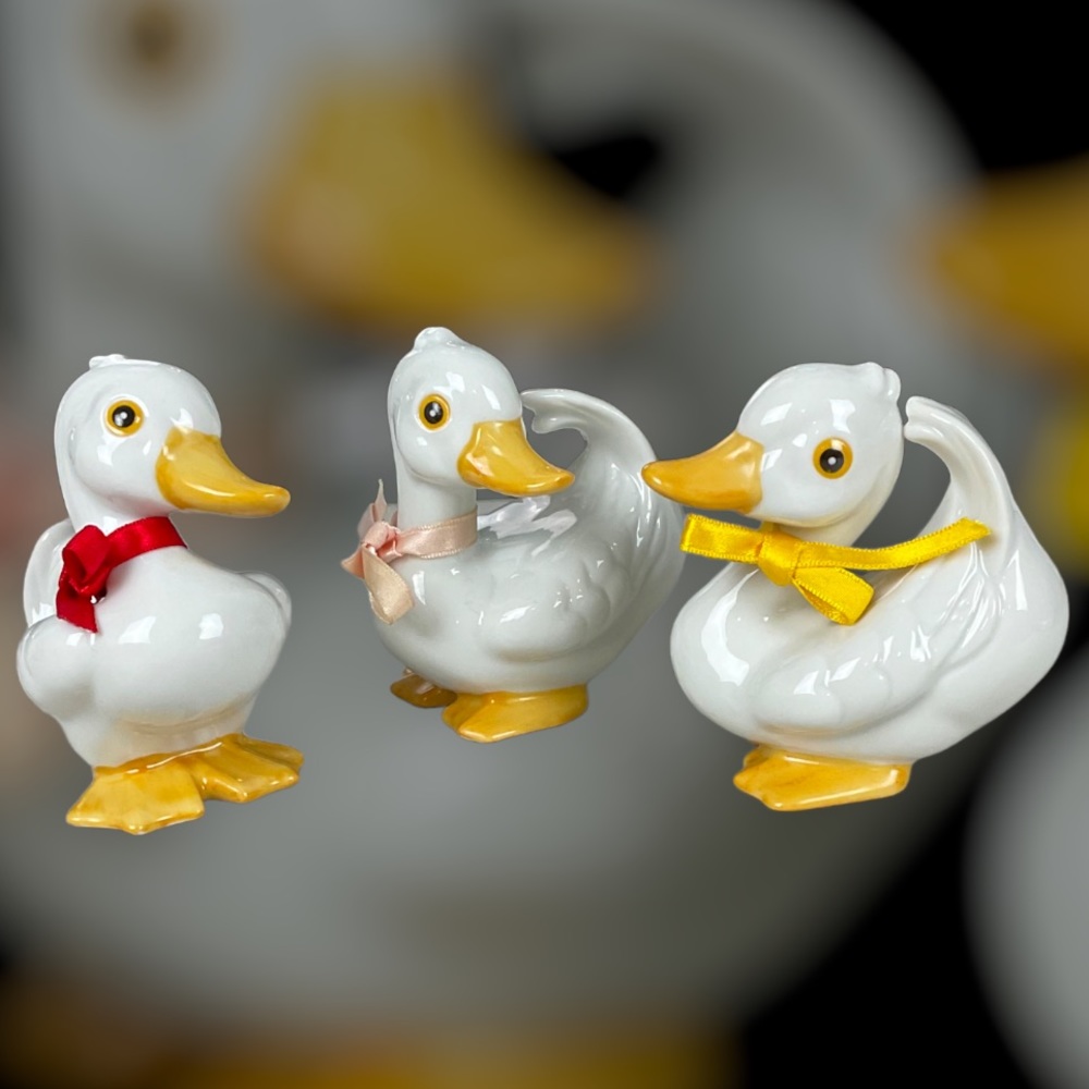 Vtg Homco 1414 Ceramic Duck Figurines Lot of 3